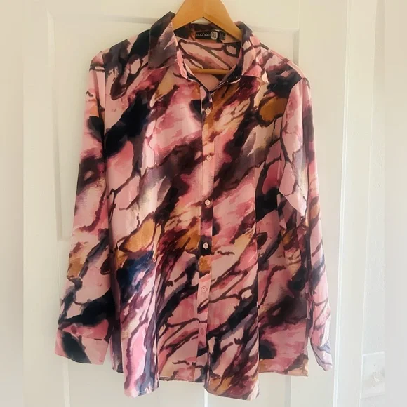 Tall Marble Abstract Print Shirt - Picture 7 of 9